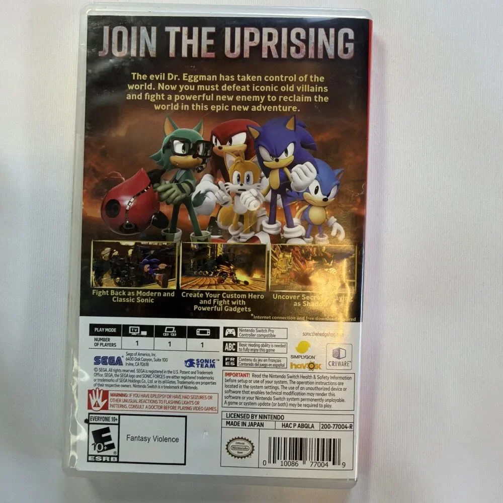 Sonic Forces Nintendo Switch Game Sega Action Adventure Platformer Tested